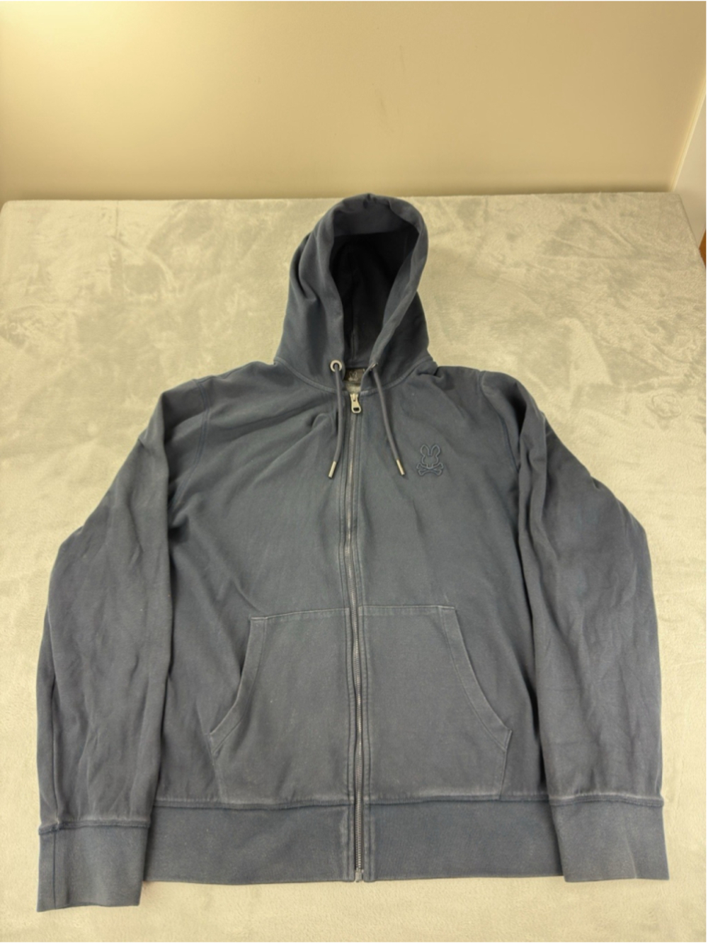 Psycho Bunny Full Zip Hoodie Classics Re-imagined Mens Size XL Navy Blue